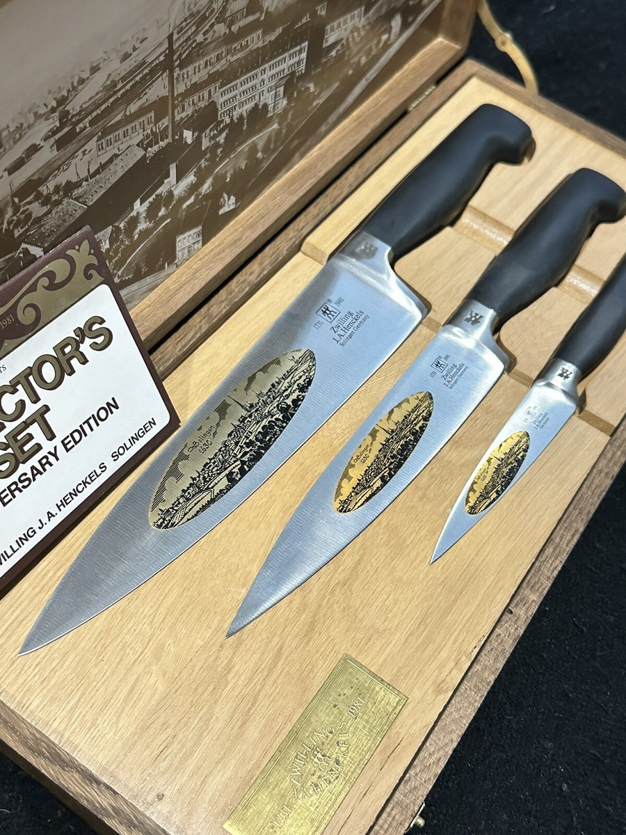 J.A. HENCKELS ZWILLING 3 PIECE KNIFE SET VINTAGE 250th Anniversary