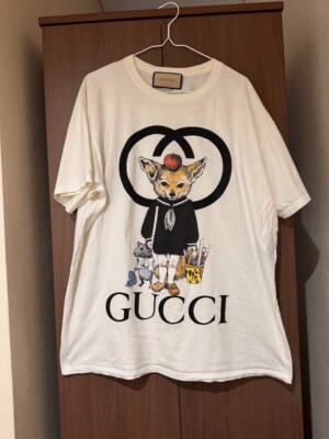 Gucci 548334 T Shirt Yuko Higuci Animal Print White Size L Used