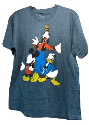 EUC Disney Mickey Pluto & Donald T shirt sz Med blue | eBay