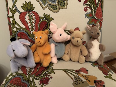 GUND Classic Pooh Stuffed Plush Set 5 Lot Kanga Tigger Eeyore
