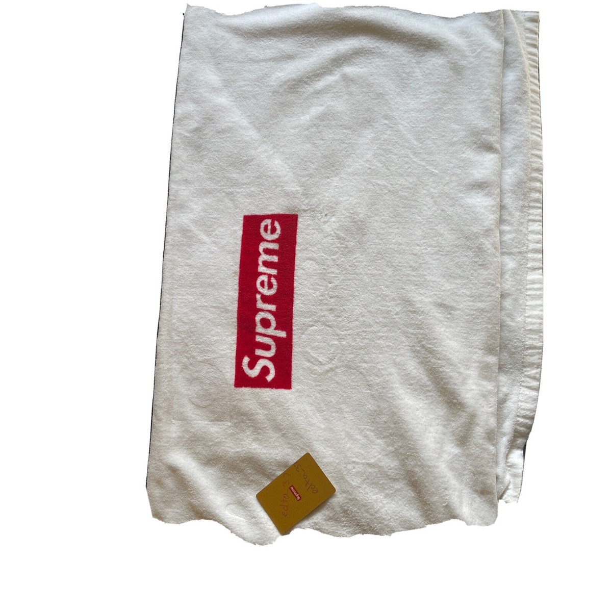 SUPREME BOX LOGO BEACH TOWEL WHITE RED SS14 RARE | eBay