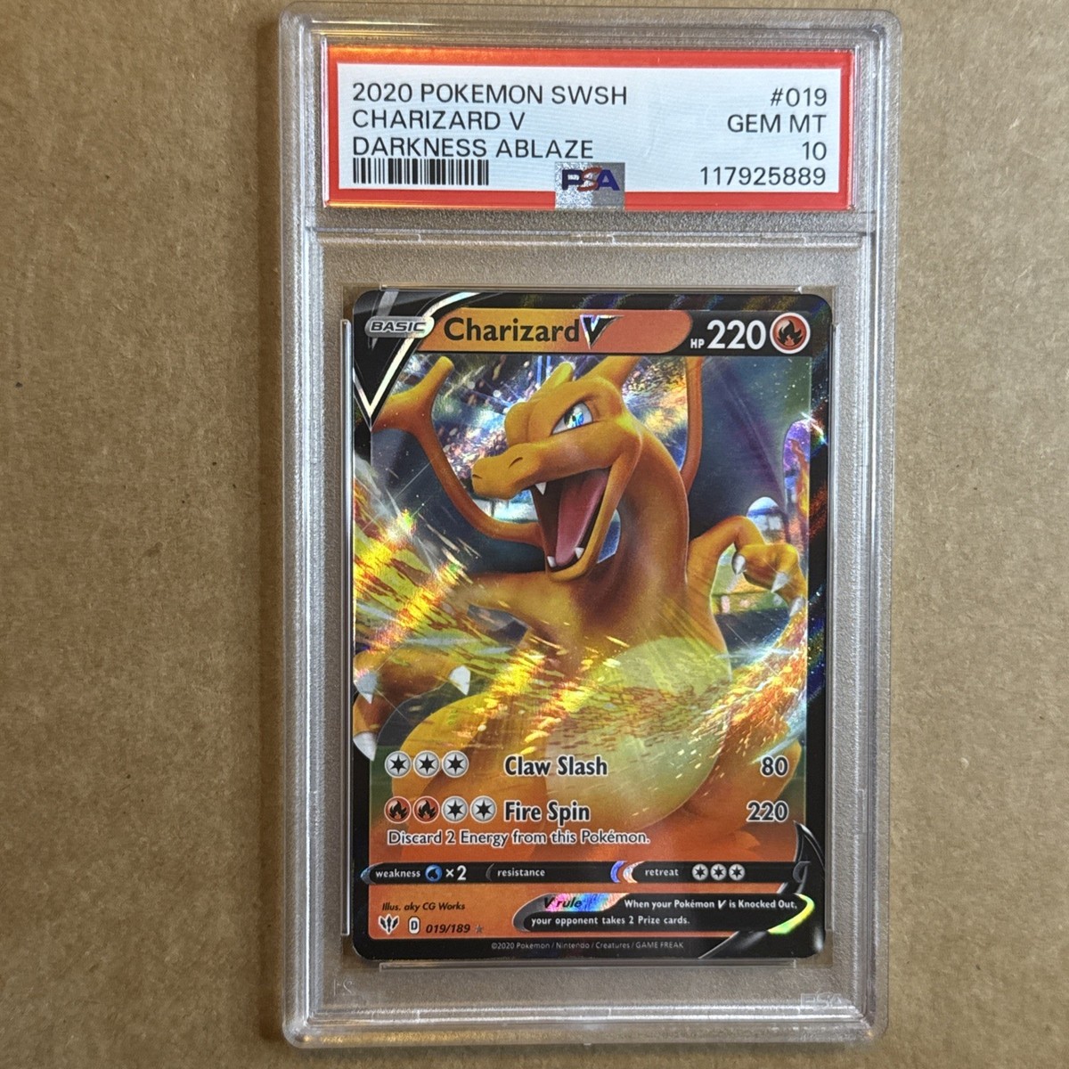 PSA 10 Charizard V 019/189 Swsh03: Darkness Ablaze Holo | eBay