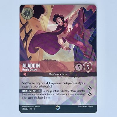 ALADDIN Heroic Outlaw 211/204 ENCHANTED FOIL 2023 Disney Lorcana