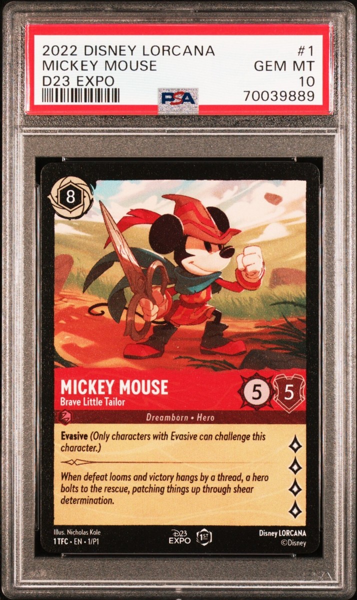 Disney Lorcana Mickey Mouse Brave Little Tailor D23 Expo PSA 10