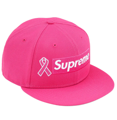 Supreme ピンクボックスロゴ59fifty 5/8 値下げ中 Supreme ピンク