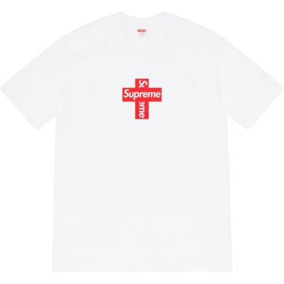 Supreme Cross Box Logo Tee Black White F/W 20 | eBay