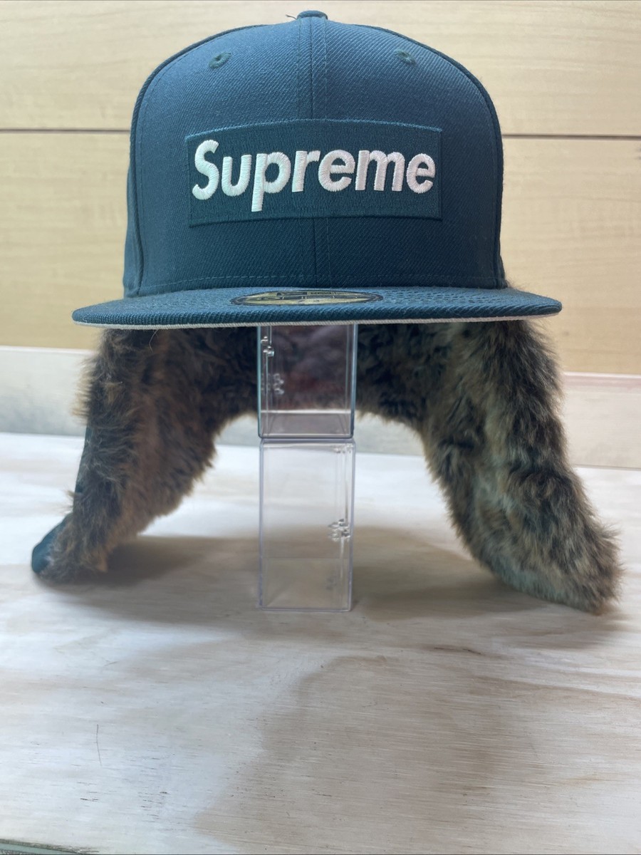 SUPREME x NEW ERA Ear Flap FUR TRAPPER (Faux Fur) Hat🔥GREEN FW19