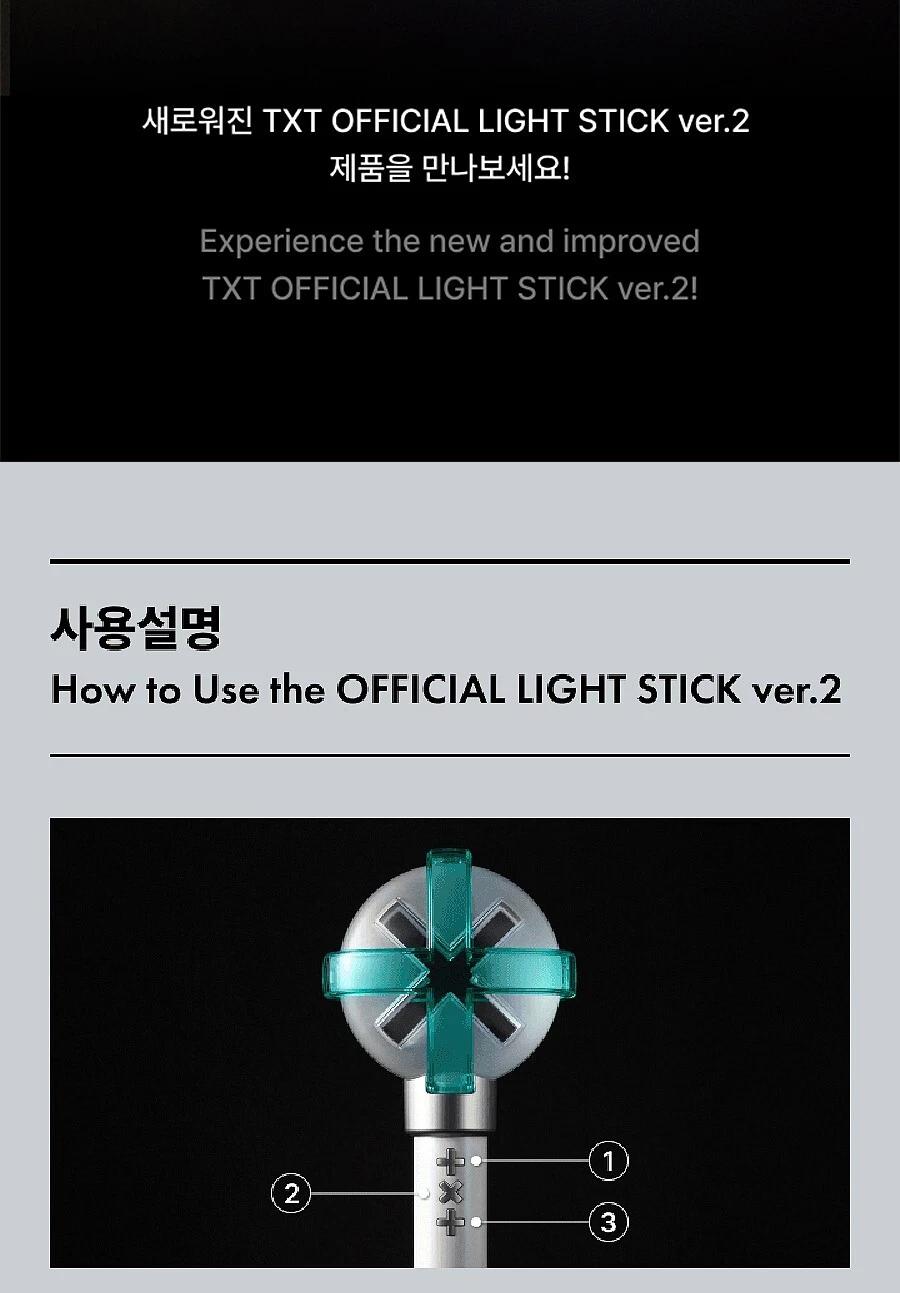 TXT TOMORROW X TOGETHER OFFICIAL LIGHT STICK Ver.2 w/ Strap, Bag