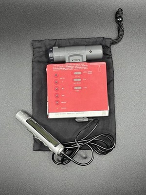 Sony MZ-E75 Walkman MiniDisc MD Player Red with Remote - Working