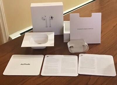 EMPTY BOX WITHOUT Apple AirPods Includes Inserts Instructions 2nd