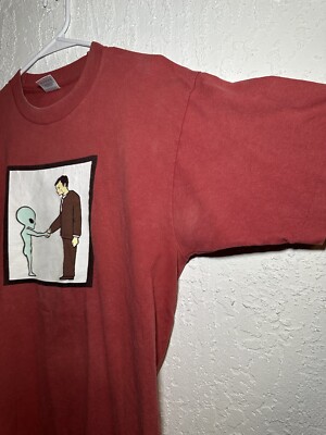 Vintage 90s Helmet Band Original Alien Handshake Rare T-shirt
