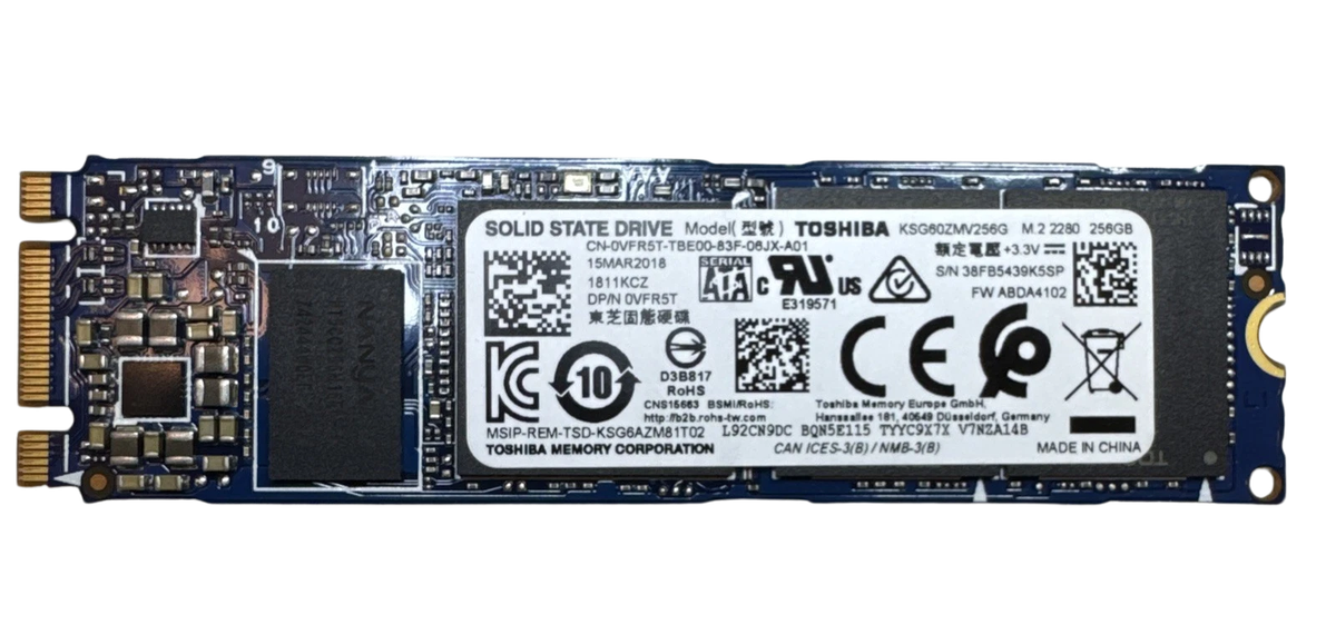 Toshiba 256GB M.2 2280 SATA SSD KSG60ZMV256G 3.3V TLC | eBay