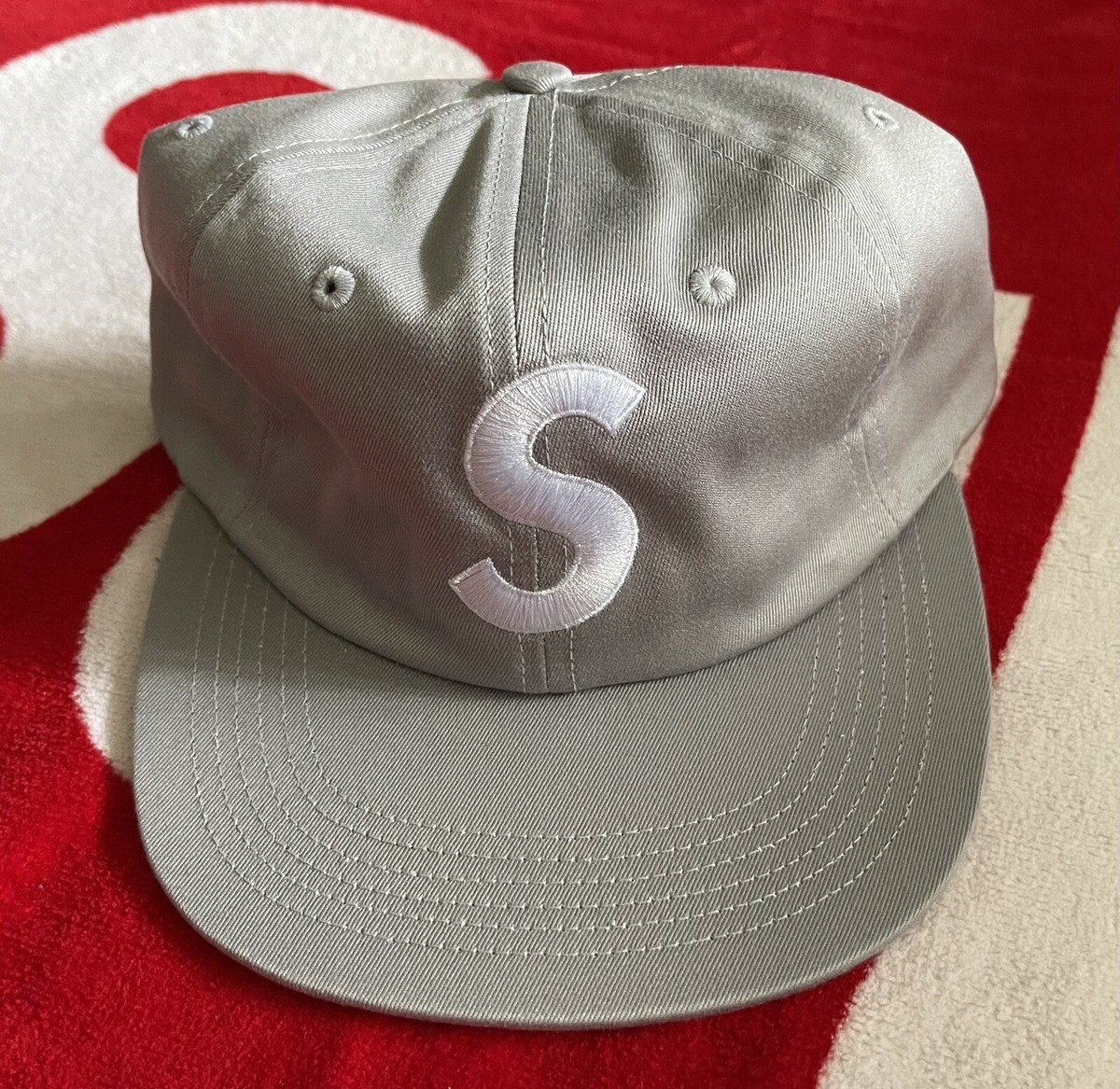 Supreme S Logo 6 Panel SS15 OG Cap Hat Grey Brand New RARE | eBay