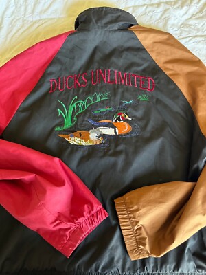 Ducks Unlimited Vintage King Louie Zip Up Jacket Color Block Made