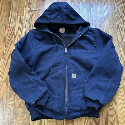 Carhartt J131 DNY Jacket Made In USA Medium Men's Union Made Navy