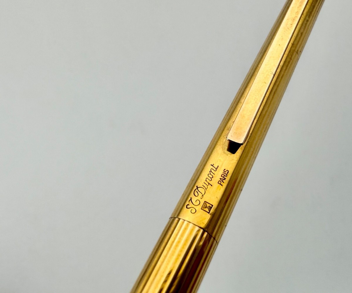 S.T. Dupont Classique Stylo Bille Gold Plated Ballpoint Pen | eBay
