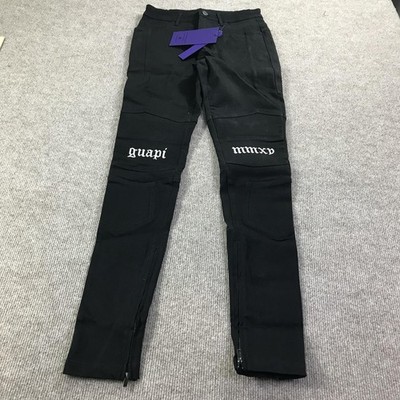 Guapi Pants Mens 28 Black Limited Edition MMXV Embroidered Biker