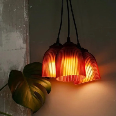 工芸品 Amberina Red amber Lamp Shade 工芸品 Amberina Red amber