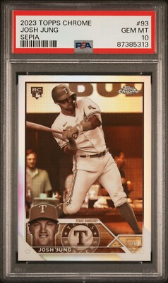 2023 Topps Chrome #93 Josh Jung Sepia Refractor RC PSA 10 GEM MT
