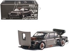 2x Pop Race 1/64 Nissan GT-R V8 Drift HAKOSUKA Dark Chrome PR64-97