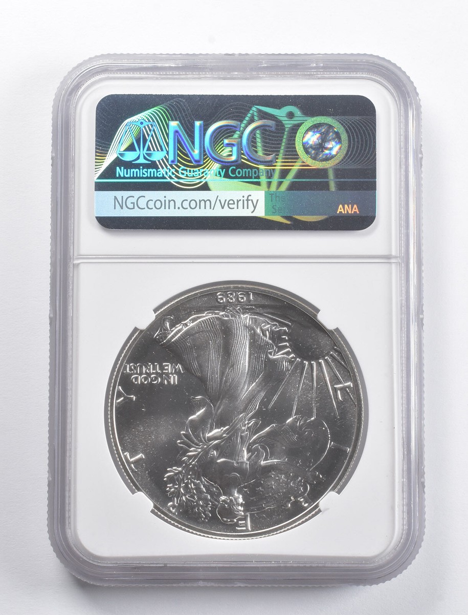 Mint Error MS69 1989 American Silver Eagle REV Struck Thru NGC