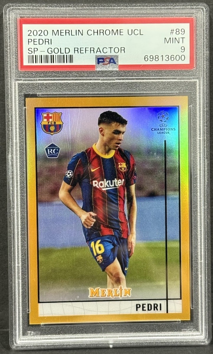 2020-21 Topps Chrome Merlin UCL Barcelona RC Pedri Variation Gold