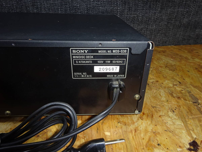 Sony MDS-S38 Black MiniDisc MD Deck Recorder Tested Working Japan