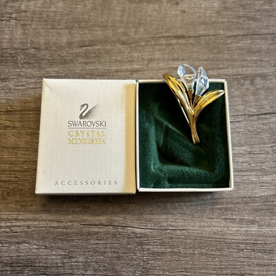 SWAROVSKI シルバーフラワー、カメリアブローチ 106-2674