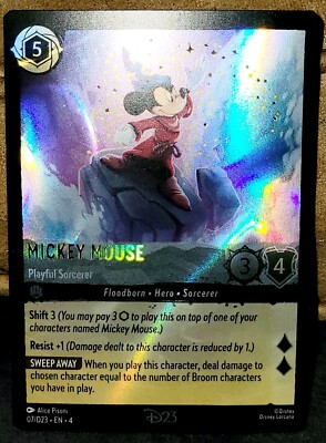 D23 EXPO 2024 LORCANA MICKEY MOUSE PLAYFUL SORCERER 07/D23+COLD