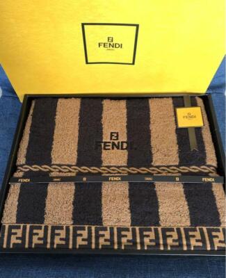 Fendi Cotton 100% Bath Towel 60(23.6in) x 120 cm(47.2in) Black
