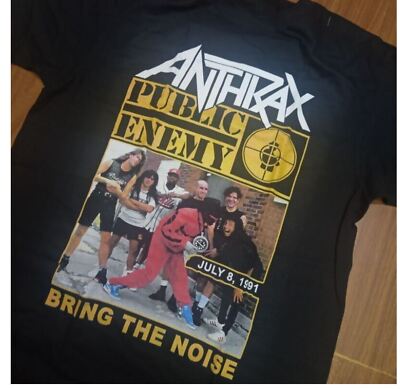 VTG Bring The Noise Anthrax Public Enemy Shirt Men Black Unisex S