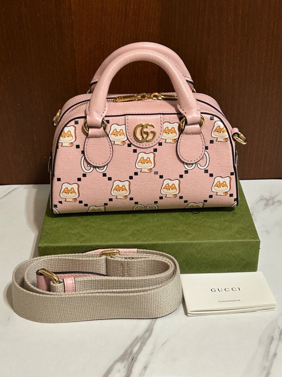 Gucci PIKARAR Ophidia Boston Top Handle Bag DOG TOAST - NEW WITH