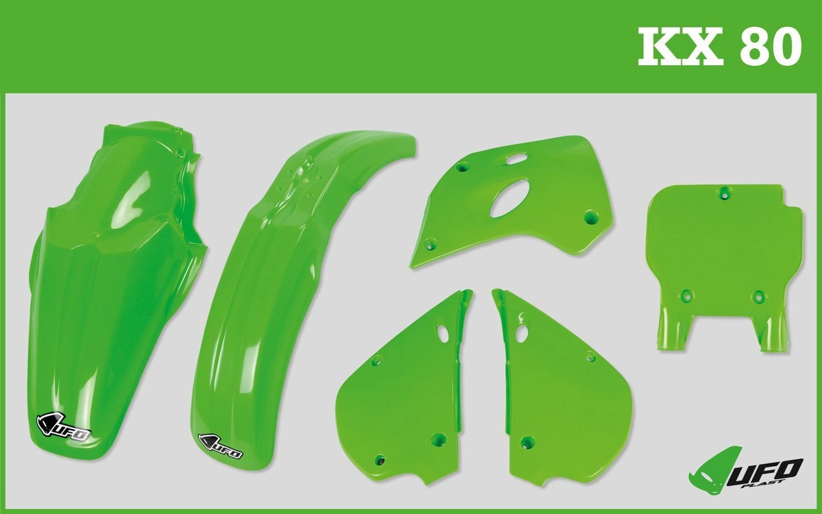 UFO Kawasaki KX 80 (91-97) Green Plastic Kit KAKITKX80 | eBay