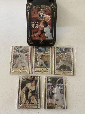 Willie Mays Metallic Impressions Cooperstown Collection Cards Tin