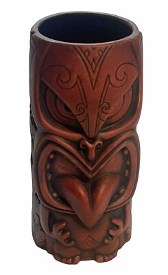 NEW Tiki Farm Tiki Mug MOW-MOW RED STAIN WITH BLACK WASH extremely