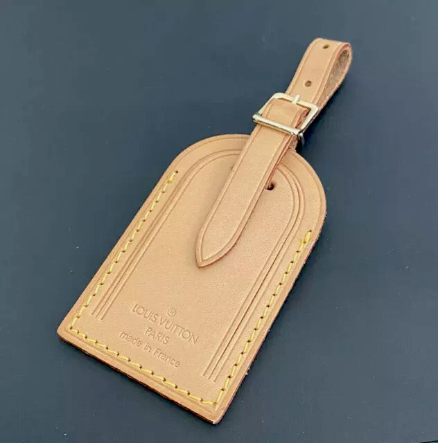 Louis Vuitton Luggage Name Tag Tan Vachetta Large Authentic 💝 | eBay