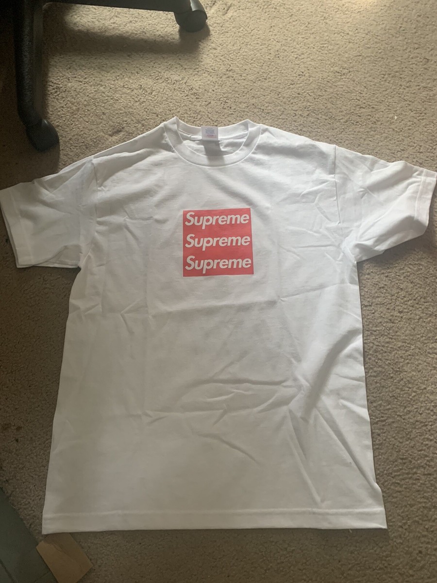 ASSPIZZA (2021) Supreme Triple Red Box Logo White T-Shirt Tee
