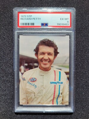 1972 STP Corporation Richard Petty NASCAR Rookie Card Graded PSA 6
