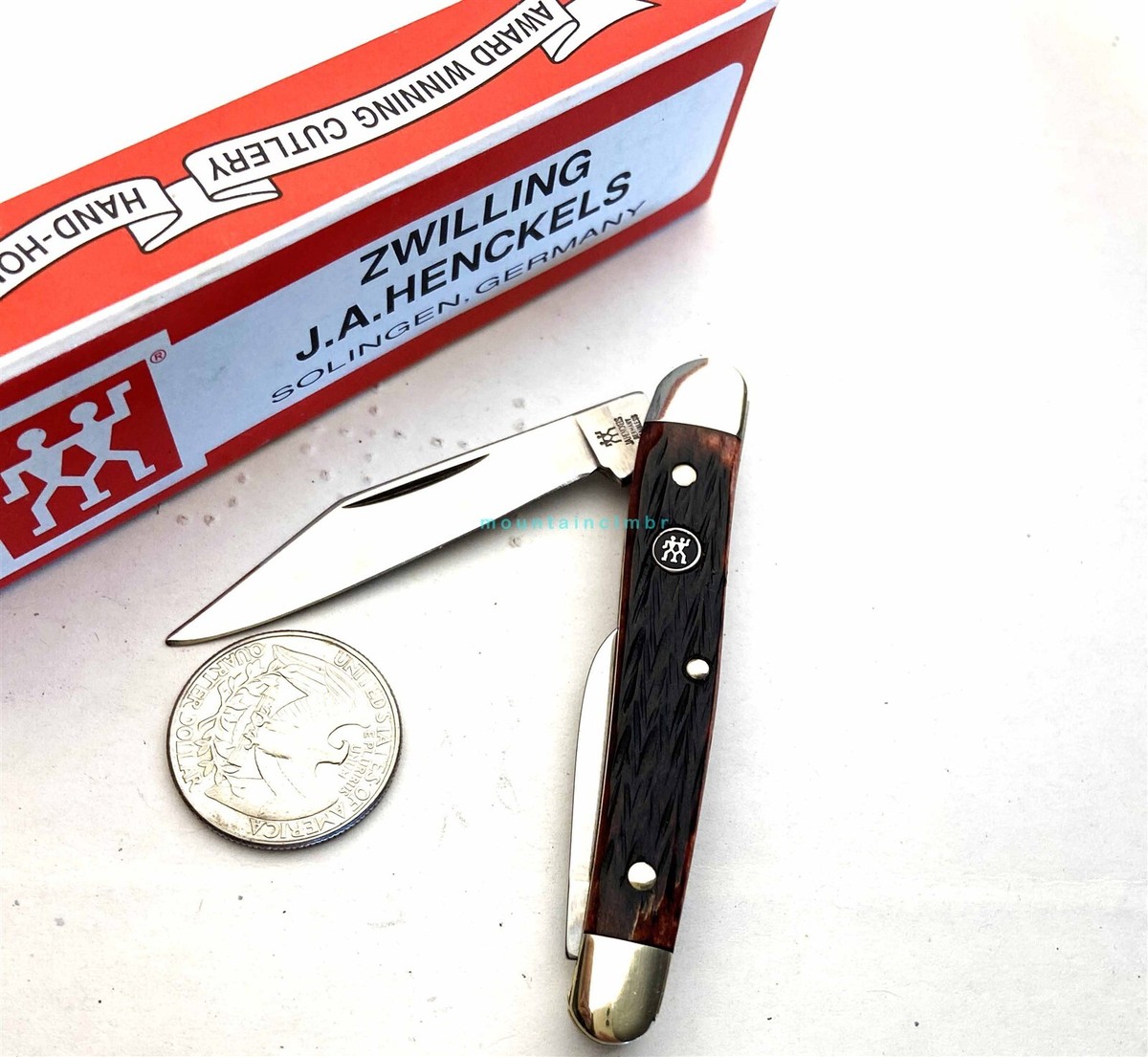 ZWILLING J.A. HENCKELS Solingen Germany RARE Whittler Red Mahogany