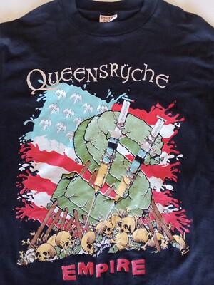 Vintage 1991 Queensryche Empire Tour Shirt Size Large Pushead Art