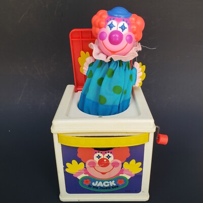 Vintage 1987 Mattel Jack in the Box Clown Blacklight Pop Goes The