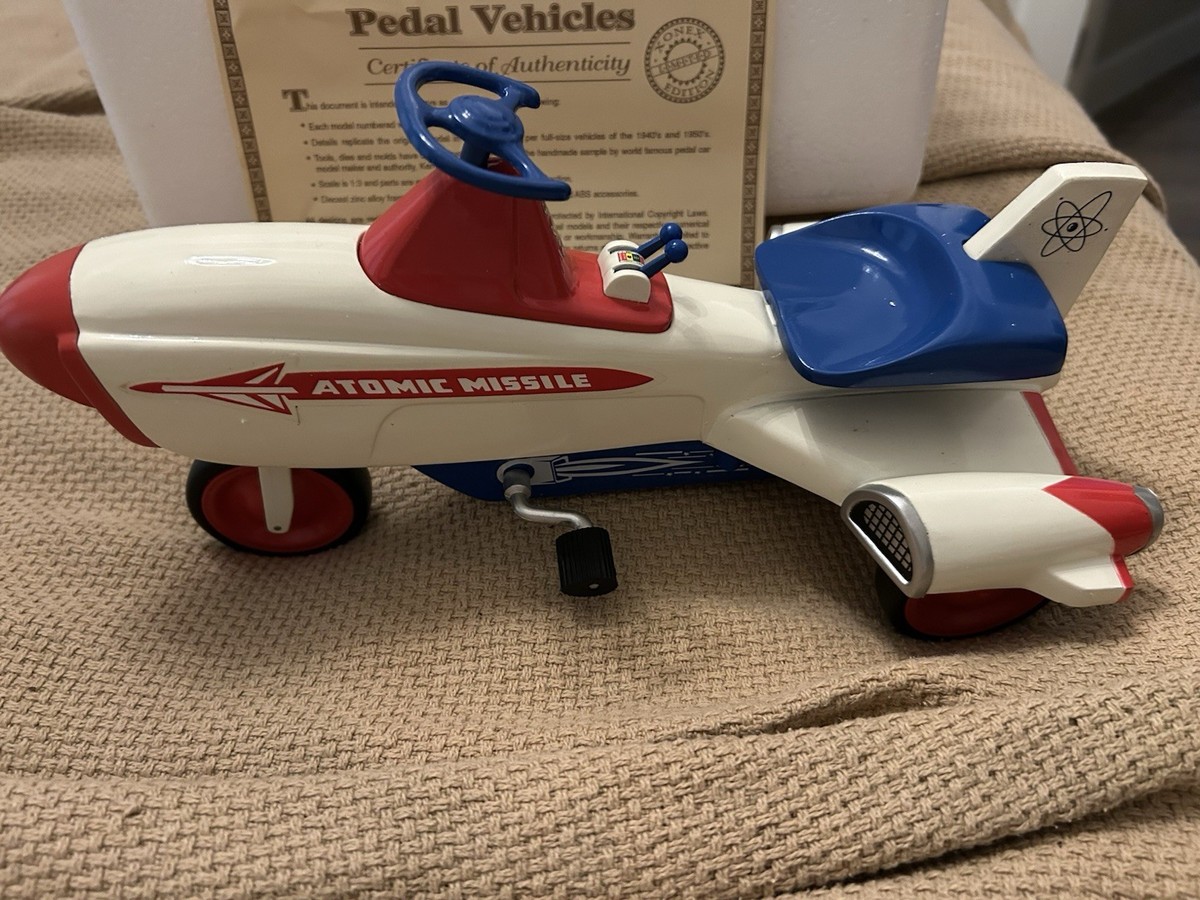 Vintage Xonex Atomic Missile Die-Cast Metal Pedal Vehicle Low