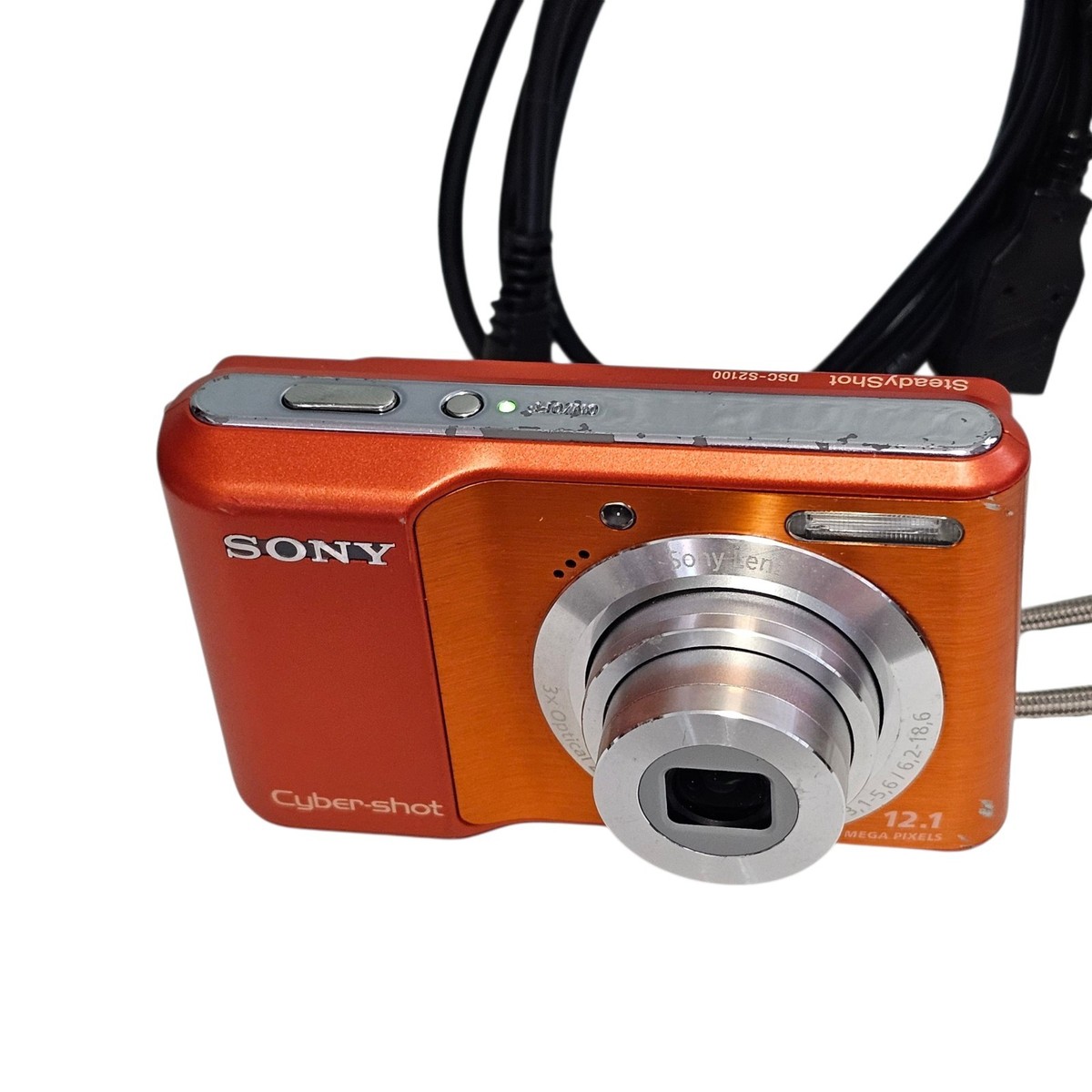 Sony Cyber-shot DSC-S2100 12.1MP Digital Camera Orange 16GB SD