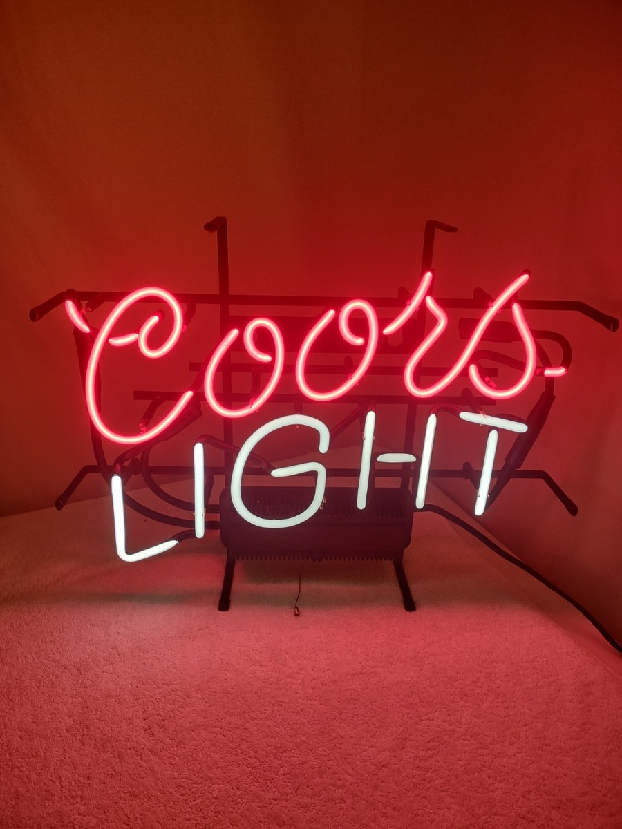 VTG Authentic COORS LIGHT Beer NEON Light Bar Sign USA Union Made