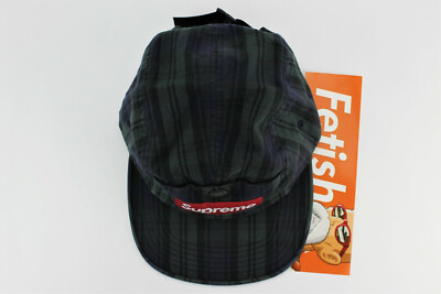 Supreme Snap Button Pocket Camp Cap Black Watch Plaid O/S | eBay