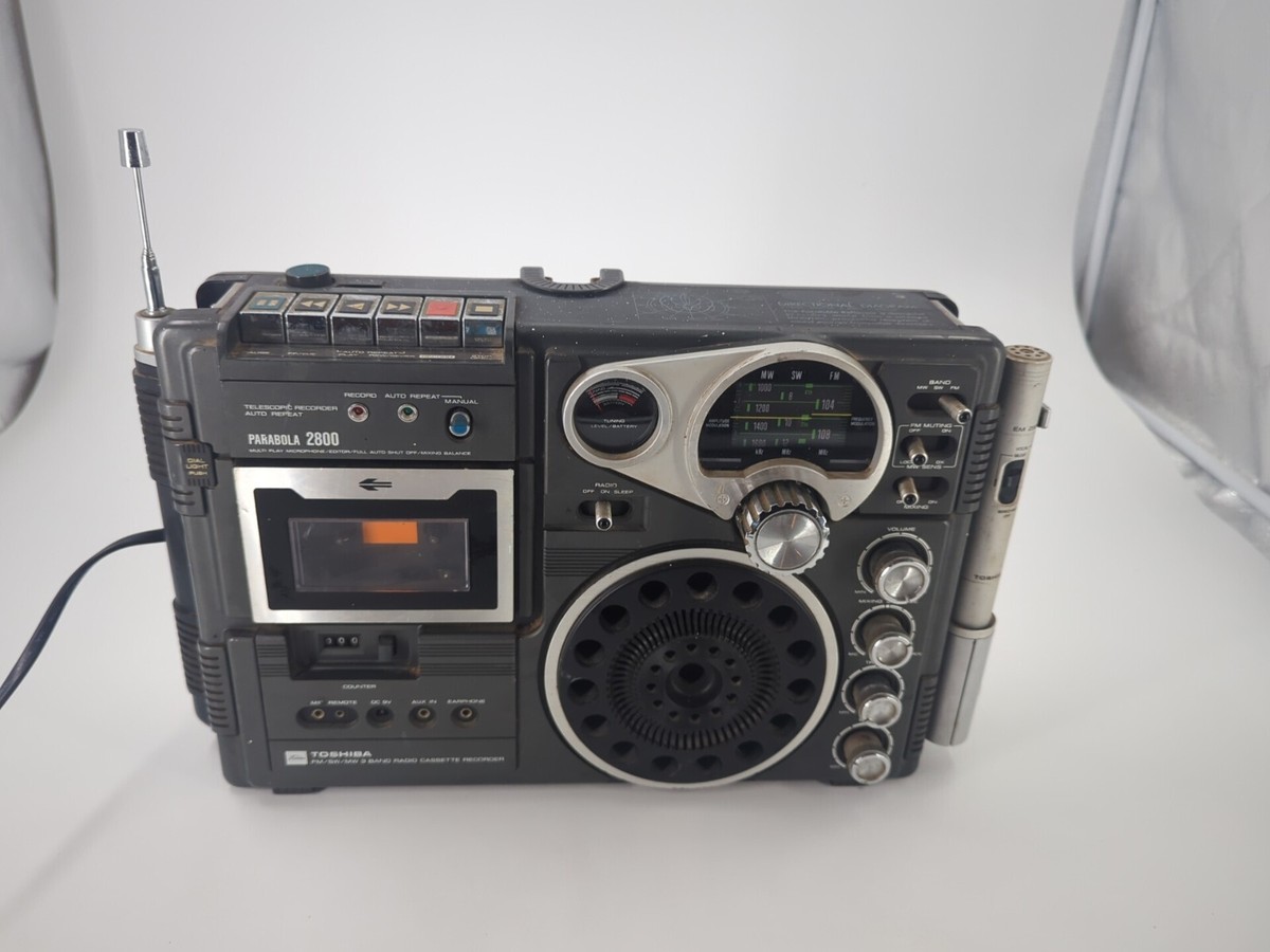 Toshiba Parabola RT-2800 Actas Boombox 1977 FM/SW/MW 3 Band Radio