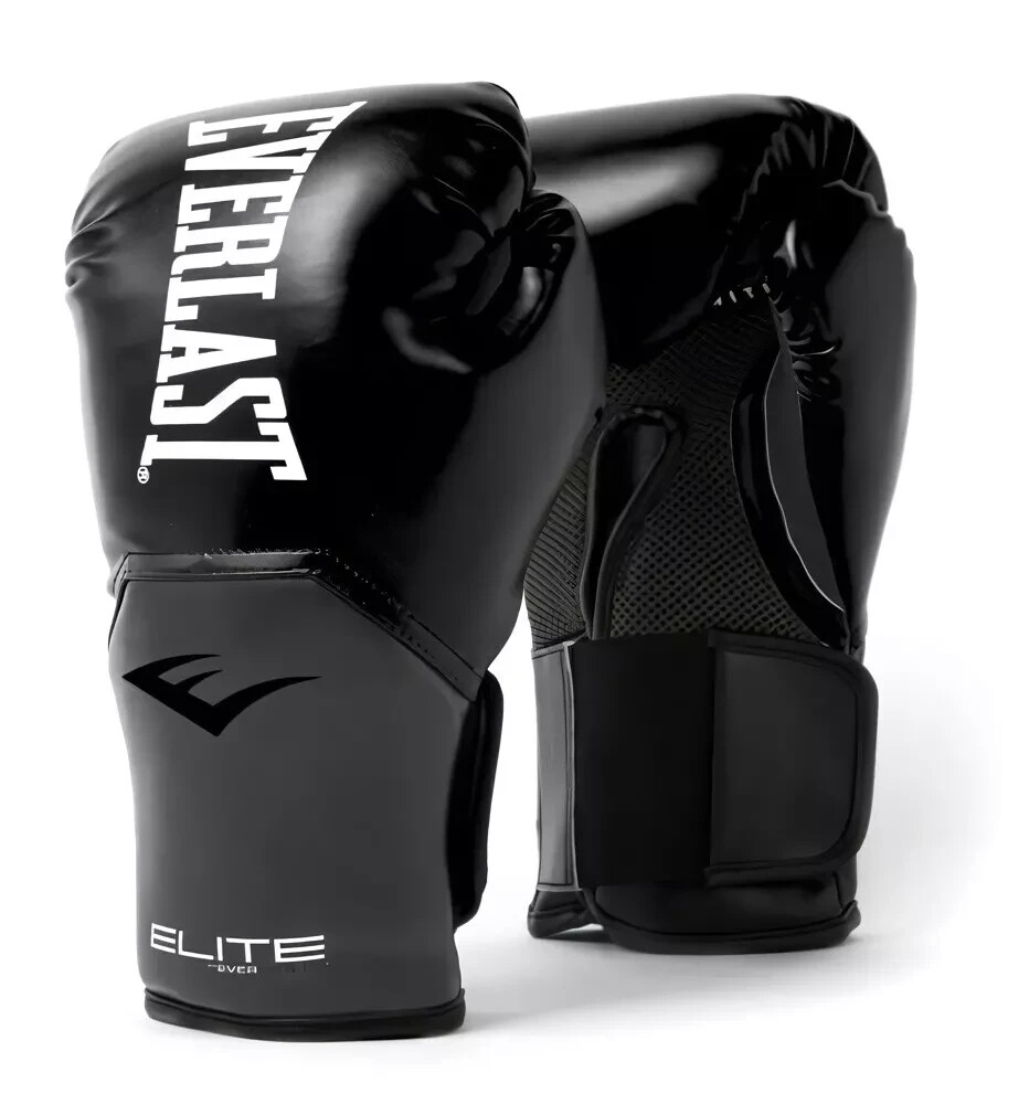 Everlast Boxing Gloves Pro Style Elite Training Gloves Black/Grey