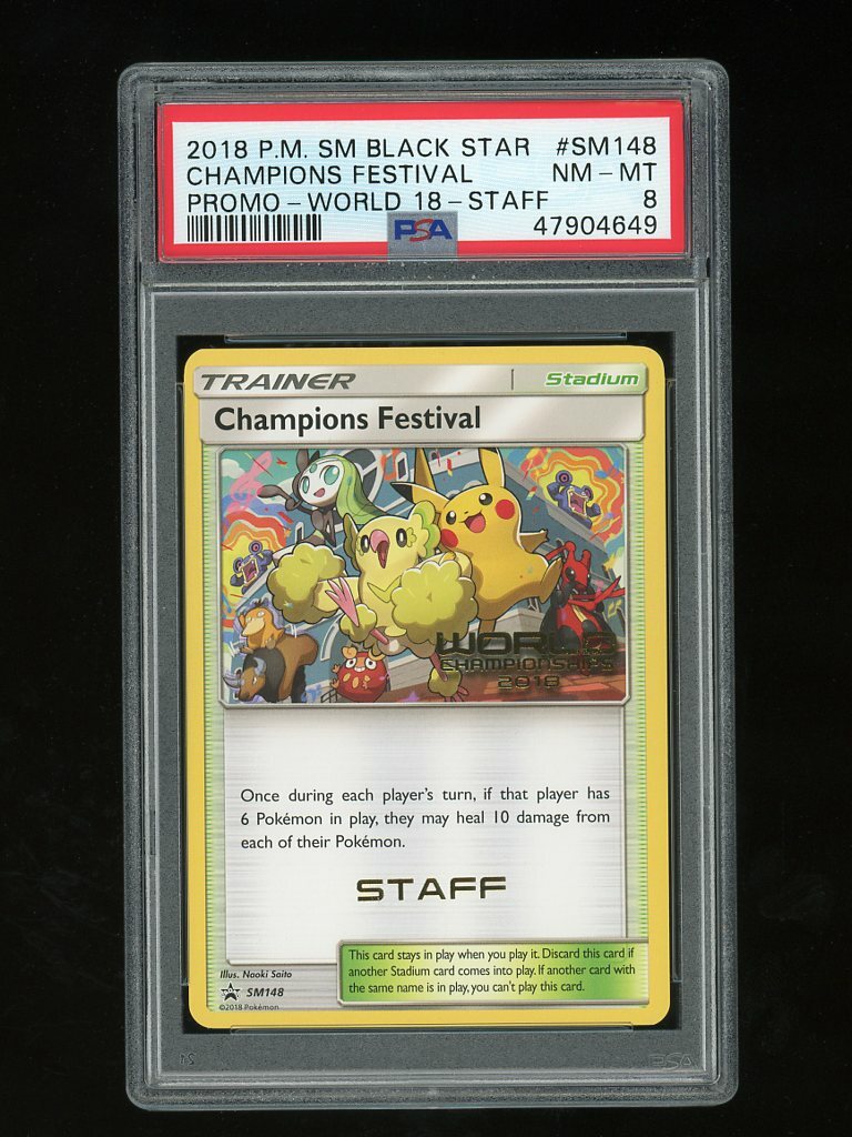 Pokemon PSA 8 NM-Mint 2018 Champions Festival STAFF World Champ
