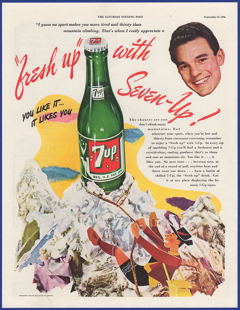 セブンアップ・vintage 7-up 1947年広告 コレクタブル セブンアップ