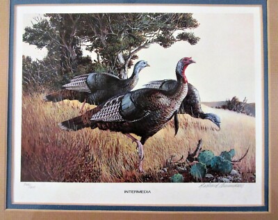 NWTF 1978 Turkey Stamp Print Intermedia by Richard Amundsen Signed